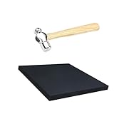 LNGJIN 15cm MiniHammer und 10 * 10 * 2cm Gummibankblock,SchmuckherstellungKugelhammer,SchmuckMiniHammer,Mini-Kugelhammer,Kugel Kugelhammer,Kugelschreiber Hammer,für Schmuckherstellung DIY Handwerk