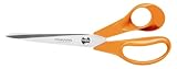 Fiskars Universalschere für Bastel-, Näh-, und Büroarbeiten, Classic, Länge: 21 cm, Für Rechtshänder, Orange, 1005148