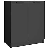 vidaXL Schuhschrank, Schuhregal mit viel Stauraum für Schuhe, Schrank Schuhe für Eingangsbereich Flur Wohnzimmer, Schuhkommode Schuhorganizer, Schwarz Holzwerkstoff