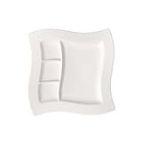Villeroy & Boch - NewWave Spezialteller 27 cm Weiß, Spülmaschinenfest, Mikrowellensicher, Servierteller, Teller Weiß, Teller mit Unterteilung, Snackteller mit Fächern, Geschirr, Premium Porzellan