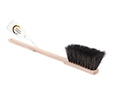 BawiTec Echt-Arengabesen,Langstiel-Handfeger,1 Stück,Länge 60cm,nass- und öl-beständig,Naturfaser-Borsten mittelhart,für den Aussenbereich,Handbesen,Sicherheitshandfeger mit Holzgriff lang