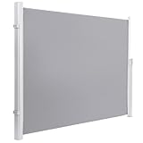 Einziehbare Outdoor-Markise – wasserdichter Sonnen- und Windschutzzaun für Terrasse, Pool, Balkon – faltbarer Raumteiler (Hellgrau 160 x 500 cm) – einfach zu installierendes Design