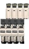 TECKZOON 8 Stück CAT8 RJ45 Steckverbinder (40G/2000MHz), werkzeugfreie, wiederverwendbare geschirmte Netzwerkanschlüsse, kompatibel mit 22-24 AWG geschirmtem LAN-Kabel, passend für Cat6A/Cat7