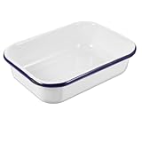 GALPADA Backgeschirr Aluminium Brotpfanne Nicht -stick Rechteckig Kochen Weiß Groß Backformen Braten Emailliert Muffin Backen Für Zinn Hausgemacht Kekspfanne Kuchenform Pfannkuchen Emaille