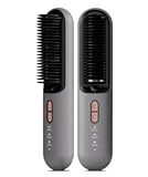 Glättbürste Kabellos, GuKKK Negative Ionen Mini Glätteisen, Tragbare Glättungsbürste Wiederaufladbare Haarglätter Bürste