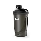 YFood Shaker, Eiweiß Shaker mit erstklassiger Mischfunktion, mit Infusion Sieb, Hochwertiger Protein-Shaker Becher, Schwarz, 600ml Fassungsvolumen