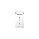 Transcend 32GB kleiner und kompakter USB-Stick 3.1 Gen 1 (für den Schlüsselanhänger) JetFlash silber TS32GJF710S (umweltfreundliche Verpackung)