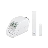 Homematic IP Smart Home Heizkörperthermostat – basic + Fenster- und Türkontakt mit Magnet, digital steuern per App, Alexa & Google Assistant, einfache Installation, Energie sparen