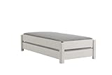 DICO 2er Stapelbett Massivholz mit Rollrost Größe 90x200 cm 03 Buche weiß lackiert