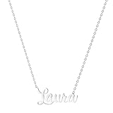 various Halskette Name Edelstahl Anhänger Personalisierte Name Silber für Halskette Frauen-personalisierte Geschenke für Frauen Mütter Mädchen Paare, Beste Freundin, Plateado, Edelstahl, Nicht