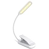 Mzpeldxk Leselampe Buchklemme, LED Leselampe, 360°Flexible USB Wiederaufladbare Buchlampe Klemmleuchte für Nachtlesen, BüRo