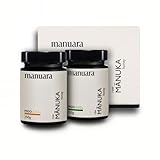 Geschenkbox Original Manuka Honig MGO 250+ und MGO 400+ aus Neuseeland - 2 x 250g im lichtundurchlässigen Glas - laborgeprüft mit zertifizierten Methylglyoxal-Gehalt