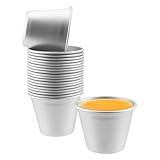 YIXNSW 20 Stücke Puddingformen Puddingform Aluminium Kleine Puddingform Dariolformen Ideale Förmchen für Pudding, Kuchen, Desserts und Torten Silber