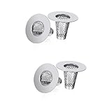 VILLCASE 2 Sätze Edelstahlfilter Sieb Ablassen Waschbecken Ablauf Stahlablauf Waschbeckensieb Entleeren Bad Spülensieb Waschbecken Sieb Rostfreier Stahl Silver 6 Stücke * 2