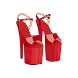 EIS, Absatz-Schuhe, Verführerische Plateau-Sandalette, High Heels, Größe 36-44, Farbe:Rot, Größe:38