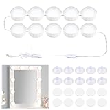 Litinliv 10 Led Spiegelleuchte, Hollywood-Stil Dimmbar...
