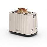 Princess Toaster Wave, 2-Scheiben-Toaster, 7 Bräunungsstufen, herausnehmbare Krümelschublade, Auto-Zentrierung, Auftaufunktion, automatische Abschaltung, rutschfeste Füße, Beige, 930 W, 142337