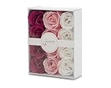 Isabelle Laurier - Luxuriöses Geschenkset mit 12 Baderosen – Badebombe, Konfetti, Rosenblüten, parfümiert, Geschenk für Damen