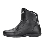 FAST WAY FTS-1 S Stiefel, Kurzer Tourenstiefel, CE Zertifiziert, Robuster Motorradstiefel, Schalthebelverstärkung, Pflegeleicht, Seitlicher Reißverschluss, Gr. 45