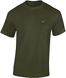 Jäger T-Shirt Männer - Gestickter Hirsch - Geschenk für Jäger - Jagd Tshirt Herren - Jäger Kleidung Jagd Zubehör (XXL) Army Green