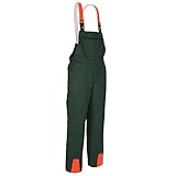 Profi Schnittschutzlatzhose KWF Latzhose Schnittschutzhose Forsthose- Gr. 48, Grün Orange