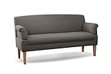 CAVADORE 3-Sitzer Küchensofa Malm, Sitzbank für Küche oder Esszimmer inkl. Armteilverstellung, Leichte Fleckenentfernung dank Soft Clean, 182 x 97 x 78, Flachgewebe: grau