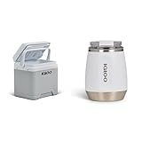 IGLOO IE24 DC elektrische Kühlbox, 24L, Mini-Kühlschrank 12V für Auto, Boot, Freizeit, grau & Wine Weinbecher – Doppelwandiger Edelstahl Thermobecher mit Deckel, weiß, 300ml für unterwegs, Camping