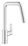 GROHE Start, Küchenarmatur 2 Strahlarten (Wasserhahn Küche, ausziehbare Brause, 360° schwenkbar, wassersparend dank variabler Mengenbegrenzung, werkzeugfreie Spülbecken-Montage), chrom, 30631000