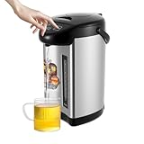 Heißwasserspender 4L, Glühweinkocher 750W Schnelles Heizen Wasserkocher Edelstahl mit Temperaturhaltung für Schule Büro Zuhause Hotel