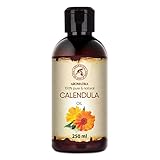 Ringelblumenöl Natürlich 250ml - Reines Calendulaöl - Calendula Officinalis - Calendula Öl Basisöl für Gesicht - Haare - für Massage - Kosmetik - Körperpflege