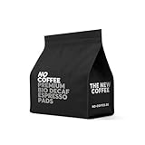 No Coffee® Premium Bio Espresso Pads entkoffeiniert (18 Stk.) | Senseo* Kompatibel | 100% Bio Arabica Espresso entkoffeiniert | Mit Wasser entkoffeinierte Kaffeepads | Koffeinfreie Kaffeepads