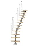 DOLLE Raumspartreppe mit 12 Stufen Höhe 240,5-292 cm Multiplex mit Buche-Deckfurnier Gerade bis ¼-gewendelt inkl. Geländer