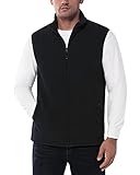 33,000ft Herren Fleece Weste Jacke Standkragen Ultraleicht Outdoor Ärmellose Fleecejacke Gilets Tops Fleeceweste Herren mit Taschen Reißverschluss (Schwarz,S)