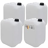 plasteo 4 x 10L Getränke- Wasserkanister Natur | BPA Frei |...