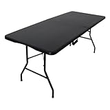 CHEFGASTRO Klappbarer mobiler Buffettischmit Tragegriff | HxBxT 74x180x74cm | Für 6 Personen In- & Outdoor Schwarz Campingtisch Partytisch Klapptisch