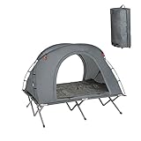 SoBuy OGS60-L-HG Feldbett mit Zelt Wurfzelt Feldbett 4in1-Zelt mit Campingliege Schlafsack Matratze und Zubehör Zelt 2 Personen 2 Mann Zelt