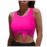 Damen Bikini Oberteil Gepolstert Bikinitops Sport BH Racerback Swim Top Bikini Bademoden Abnehmbares Brustpolster Bikinioberteil Sexy Bikini Oberteil Schnell Trocknend Padded (X1-Hot Pink, XL)