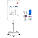 maxtek Flipchart Ständer, 90x60cm Flipcharts Whiteboard,...