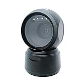 Plyisty Kabelloser Desktop-Barcode-Scanner, LED-Licht, Multi-Prompt, Freisprech-QR-Barcode-Leser, Bluetooth 5.0, für Supermarkt, Einzelhandel, Bibliothek, Lager