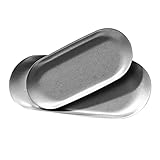 MAGICLULU 2St Vintage Edelstahlplatte stainless steel inoxlm crackers knallerpsen pallets küchenzubehör oval snoep Jahrgang schmücken Dessertteller Obstgericht Kind Tablett Edelstahl 304