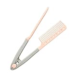 Haarglätter mit Kamm, V-förmiger Haarglätter gegen Frizz, Anti-Frizz, Friseur-Werkzeug für Zuhause, Salon, Hotel, Schlafsaal, verlängerte Reisen