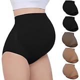 Diawsome 5er-Pack Umstandsunterwäsche für Damen, Nahtlose, Hochgeschnittene Slips, weiche Shapewear für die Schwangerschaft