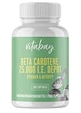 Vitabay Beta Carotin | 180 vegane Softgels | Hochdosiert mit 25.000 IE | 100% aus Meeresalgen extrahiert | Provitamin A | Laborgeprüft & hergestellt aus hochwertigen Rohstoffen
