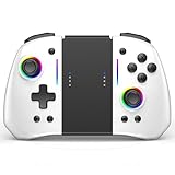 Switch Controller for Nintendo Switch Controller, Wireless Switch Pro Controller for Joycon, Handheld Switch OLED Grip Remote with 8 RGB Colors, Adjustable TURBO, Dual Motor Vibration, Back Button