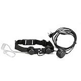 Retevis Funkgerät Kehlkopfmikrofon, 2-pin Throat Mic, Walkie Talkie Headset Kompatibel mit Baofeng 888S Baofeng UV-5R BF-88E RT24 RT27 RT619 RT5R Nestling Proster, Headset mit Finger PTT (1 Stück)