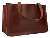 Gusti Shopper Leder - Agatha Damen Handtasche Ledertasche Shopper Umhängetasche Leder Braun