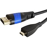 KabelDirekt – Micro-HDMI-Kabel, bruchfest konstruiert – 3m (HDMI zu Micro-HDMI, bidirektional, 4K@60Hz für Ultra HD, HDMI 2.0/1.4, High Speed mit Ethernet, für Tablets/Kameras/Raspberry Pi, schwarz)