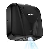 anydry 2812 Händetrockner für Gewerbe elektrischer Sensor Stilvolles Design Edelstahl-Finish schnelle Trocknung 7-10 Sekunden 1600W. (Gebürstetes Schwarz)