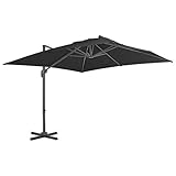 Hoopleep Ampelschirm 400x300 cm Anthrazit, Aluminiummast, UV-Schutz für Garten Terrasse, neigbar, 360° drehbar, wasserabweisend
