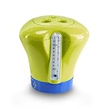 Pool Dosierschwimmer mit Thermometer hellgrün großer Chlordosierer Chlorspender für ChlorTabs, Brom und SauerstoffTabs